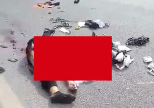 【閲覧注意】公道を100㎞以上の速度で走っていた女性ライダーの事故後の映像がとんでもない・・・