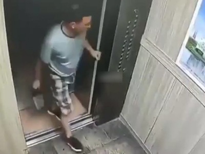 【衝撃】エレベーターに乗り込んだこの人が”8秒後”にヤバイ事になります（動画あり）