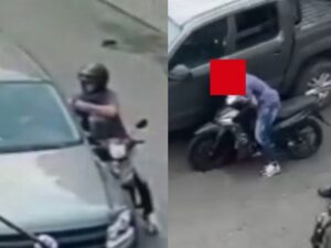 【閲覧注意】バイクに乗った武装強盗「金出せ...」⇒ 衝撃の結末へ・・・（動画あり）