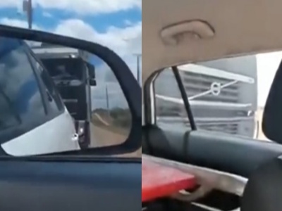 【恐怖】大型トラックにあおり運転される乗用車のドラレコ映像が流出、怖すぎると話題